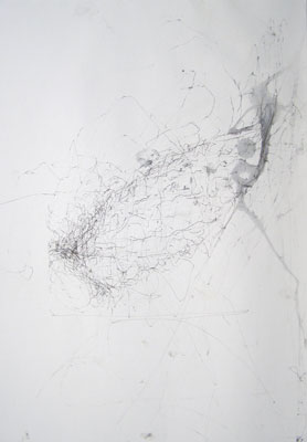  Joe Stanley: Auto-geo No.8, 2004, ink and graphite on fabriano paper, 56 x 38 cm; courtesy the artist